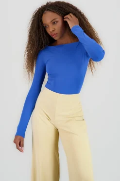 Body manga larga doble tela cuello barco