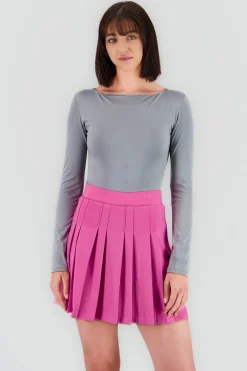 Body manga larga doble tela cuello barco