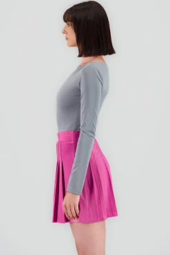 Body manga larga doble tela cuello barco