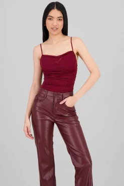 Bodysuit con cuello cascada de brillos