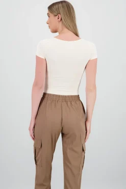 Bodysuit escote cuadrado doble tela