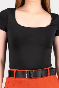 Bodysuit escote cuadrado doble tela