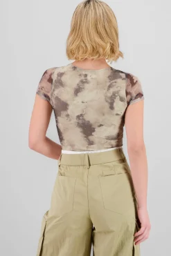 Bodysuit estampado brillos manga corta