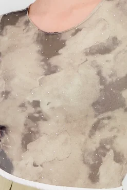 Bodysuit estampado brillos manga corta