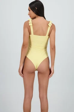 Bodysuit liso con tirante moños