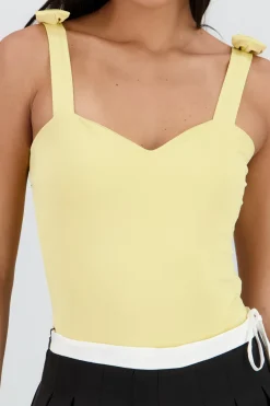 Bodysuit liso con tirante moños