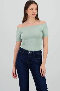 Bodysuit Liso Hombros Descubiertos