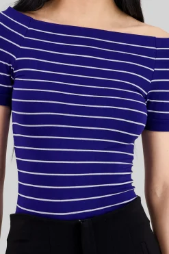 Bodysuit rayas hombro descubierto