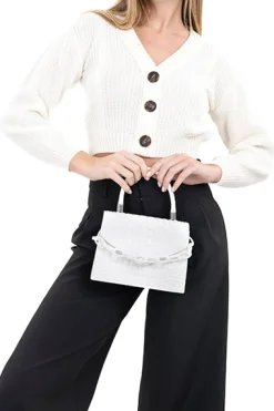 Bolsa Crossbody Cocodrilo Cadenas