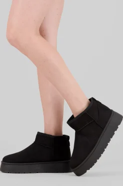 Bota corta plataforma peluche