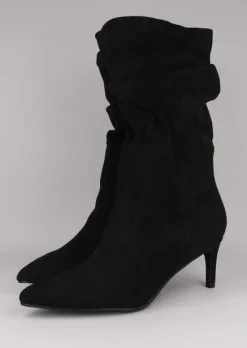 Bota fruncida tacón