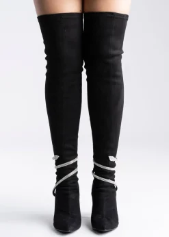 Bota larga serpiente brillos