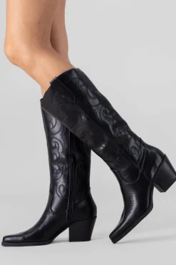 Bota larga vaquera bordados