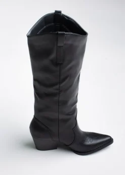 Bota vaquera larga gamuza