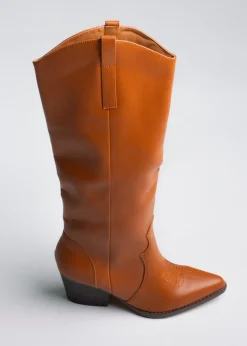 Bota vaquera larga gamuza