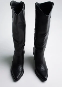 Bota vaquera larga gamuza