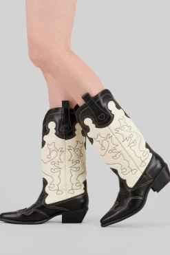 Botas vaqueras bicolor costuras