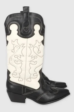 Botas vaqueras bicolor costuras