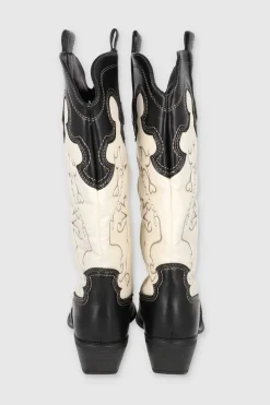 Botas vaqueras bicolor costuras