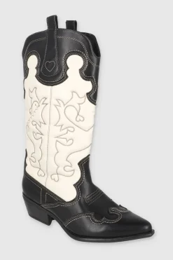 Botas vaqueras bicolor costuras