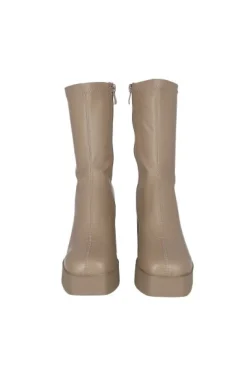 Botín efecto piel ajustado plataforma