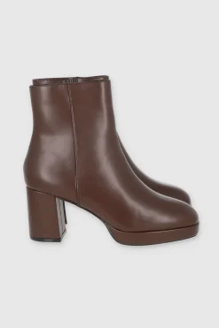 Botín Efecto Piel Tacón Ancho