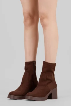 Botín elástico corte efecto gamuza