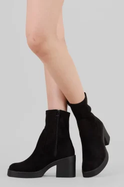 Botín elástico corte efecto gamuza