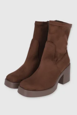 Botín elástico corte efecto gamuza