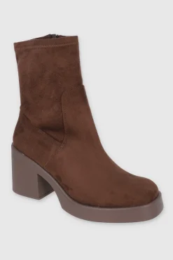 Botín elástico corte efecto gamuza