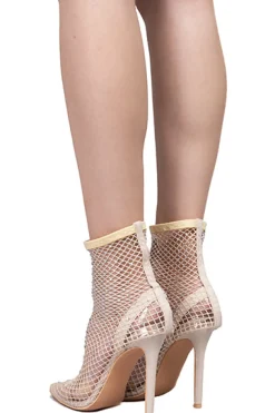 Botín pointy red brillos