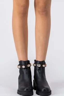 Botín suela track brillos