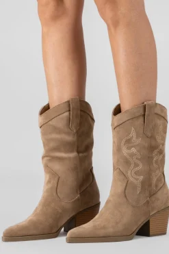Botín vaquero midi bordados
