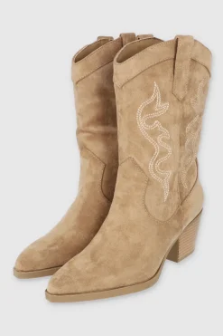 Botín vaquero midi bordados