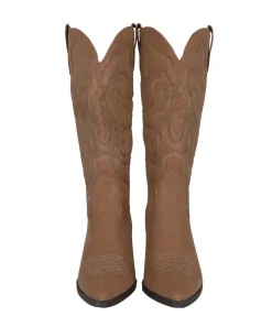 Botín vaquero midi bordado