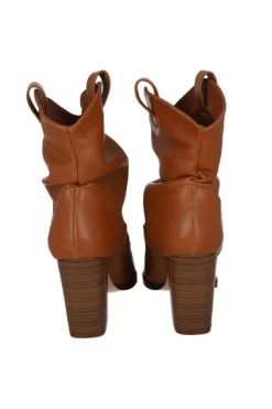 Botín vaquero plisado efecto piel