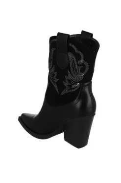 Botín vaquero suede costuras efecto piel