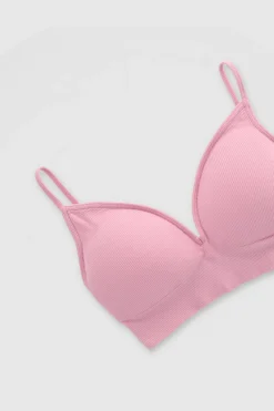 Bralette acanalado copas