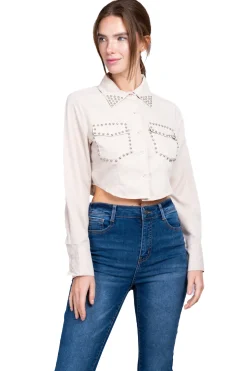 Camisa bolsas detalle brillos