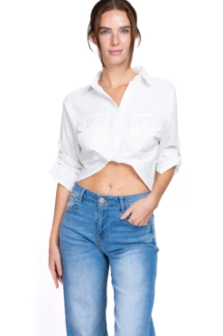 Camisa brillos detalle nudo