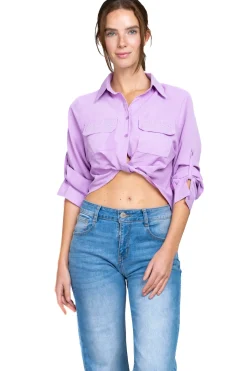 Camisa brillos detalle nudo