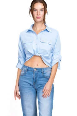 Camisa brillos detalle nudo