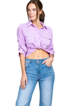 Camisa brillos detalle nudo