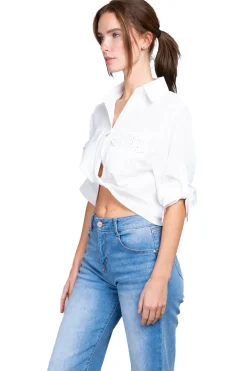 Camisa brillos detalle nudo