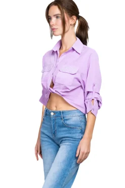 Camisa brillos detalle nudo