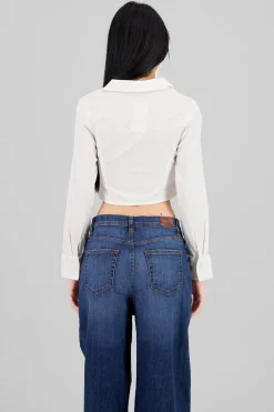 Camisa corta con pinzas liso