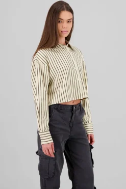 Camisa corta estampado rayas