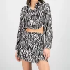 Camisa crop animal print z