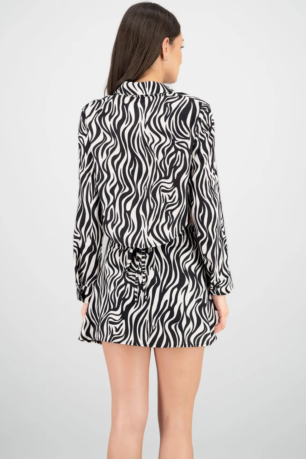 Camisa crop animal print z