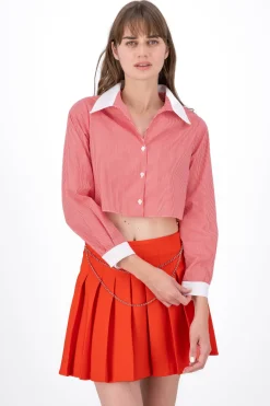 Camisa Crop Contraste